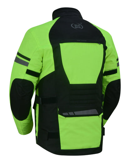 RC 4-Season Hi-Vis Mens Textile Motorycyle Jacket  Waterproof & Ventilated