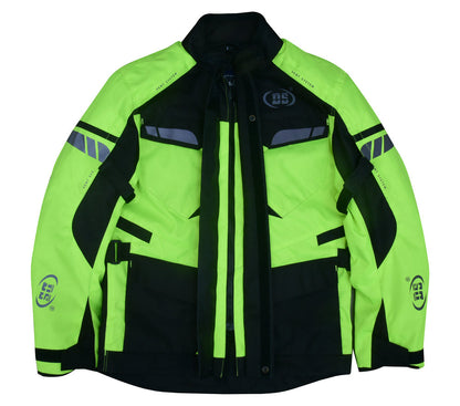 RC 4-Season Hi-Vis Mens Textile Motorycyle Jacket  Waterproof & Ventilated