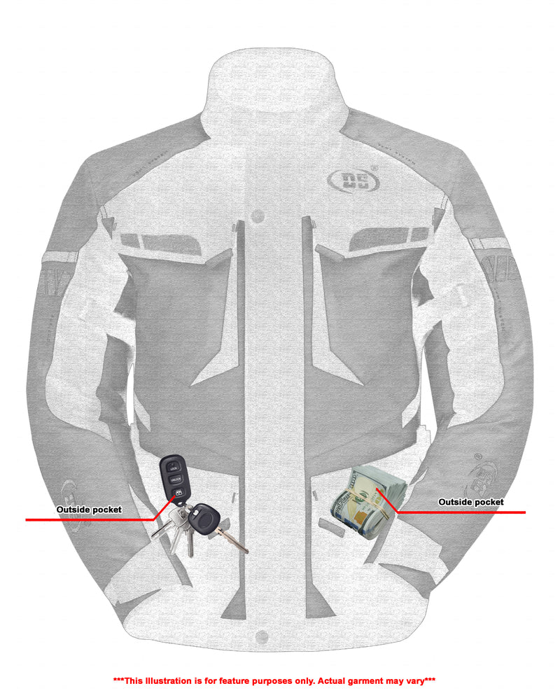 RC 4-Season Hi-Vis Mens Textile Motorycyle Jacket  Waterproof & Ventilated
