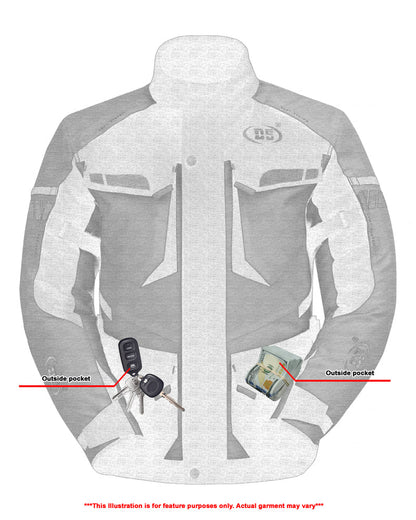 RC 4-Season Hi-Vis Mens Textile Motorycyle Jacket  Waterproof & Ventilated