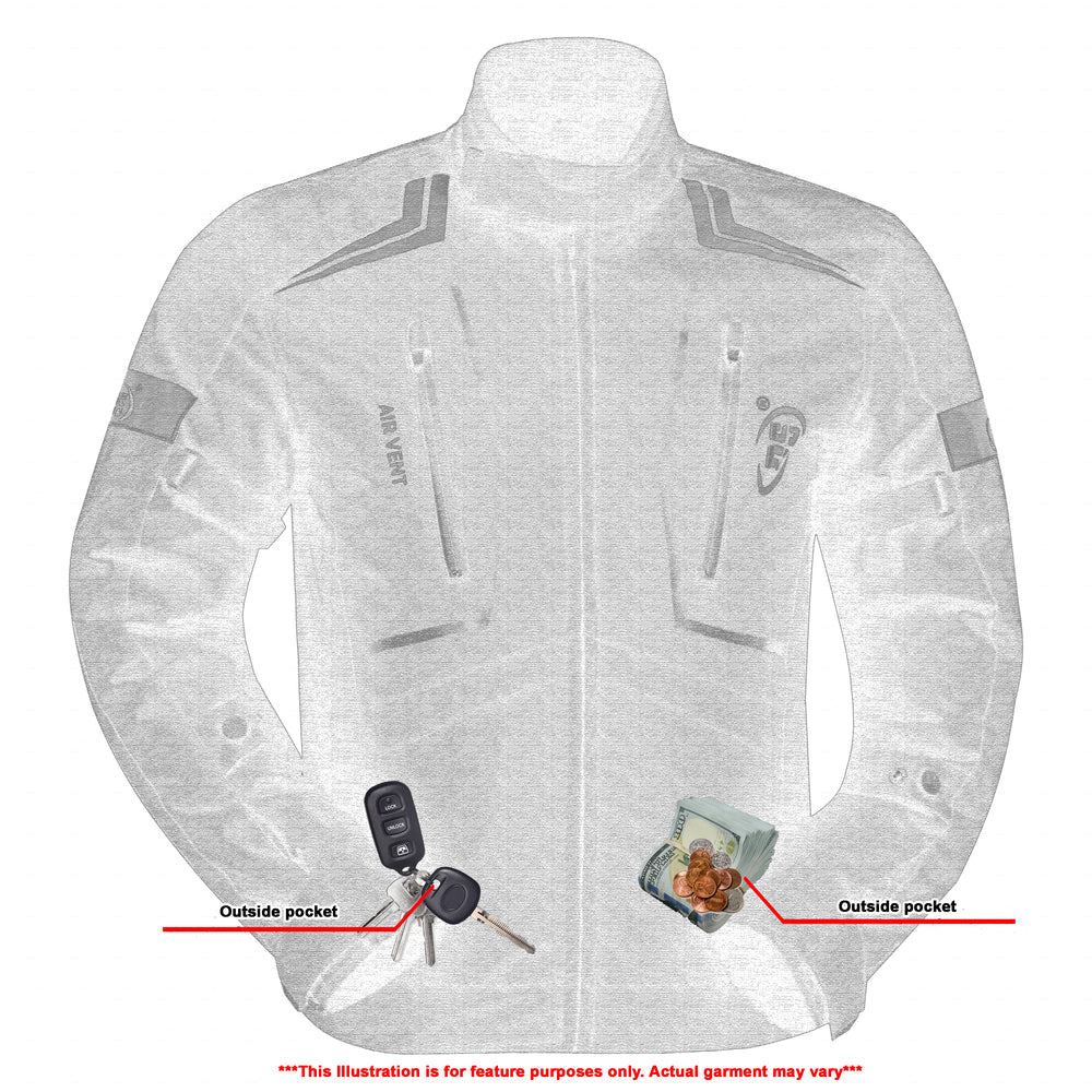 RC Flight Wings - Mens Textile Motorcycle Jacket - Black