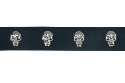 BLT2017 Skull HeaRC Black Genuine Leather Belt