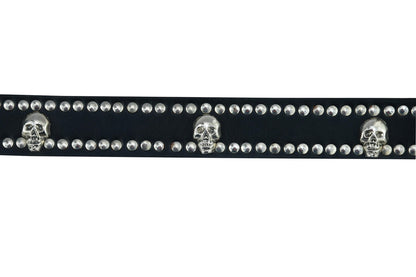 BLT2018 Black Leather Belt with Silver StuRC and Skulls