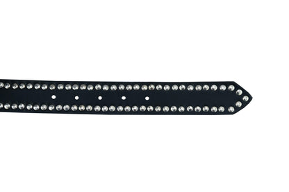 BLT2018 Black Leather Belt with Silver StuRC and Skulls