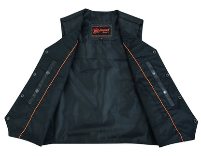 RC Men's Traditional Leather Motorcycle Vest - Black