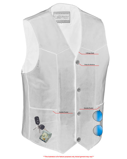 RC Men's Single Back Panel motorcycle vest