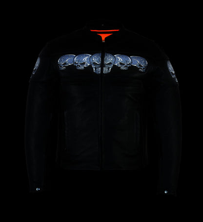 RC Men’s Black Reflective Skulls Scooter Jacket