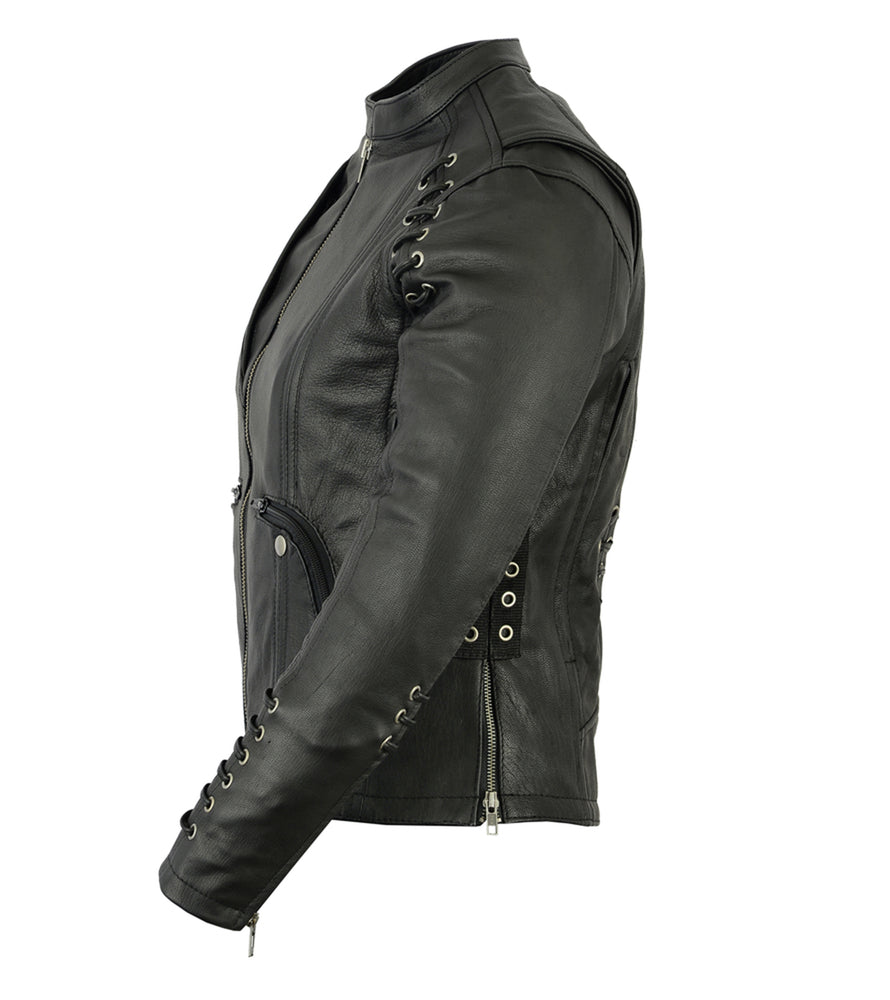 RC Women's Stylish Jacket with Grommet and Lacing Accents