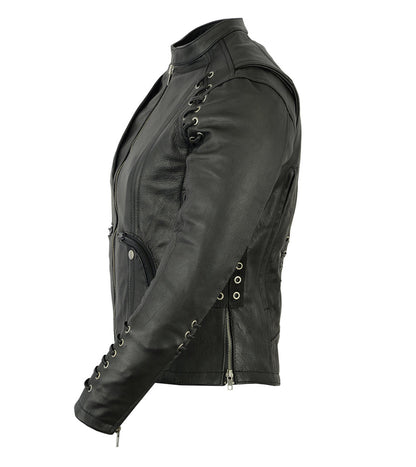 RC Women's Stylish Jacket with Grommet and Lacing Accents