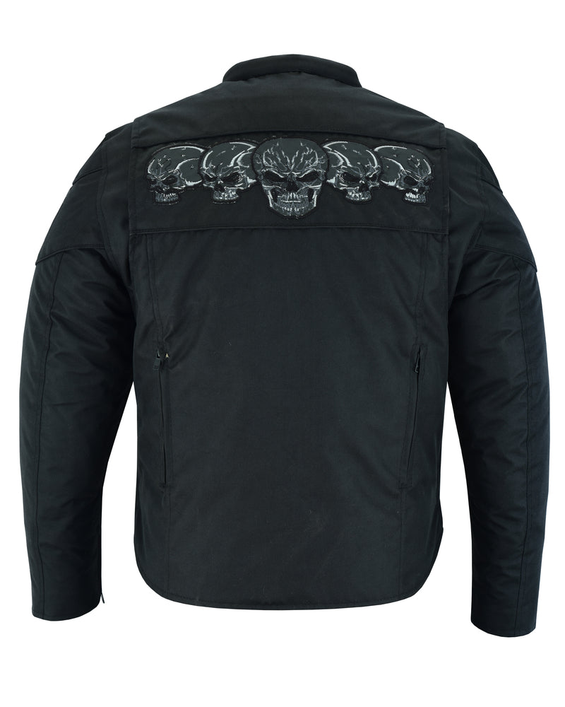 RC Men's Textile Scooter Style Jacket w/ Reflective Skulls