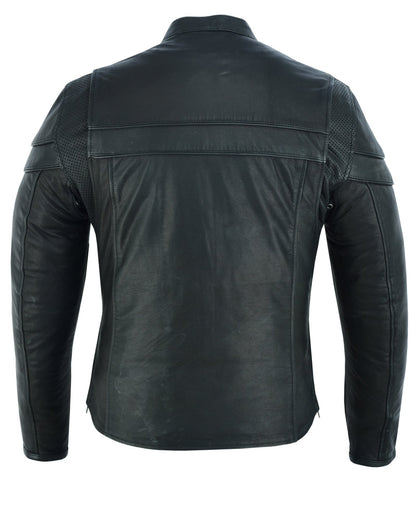 SpeeRCter Black Men’s Leather Motorcycle Jacket