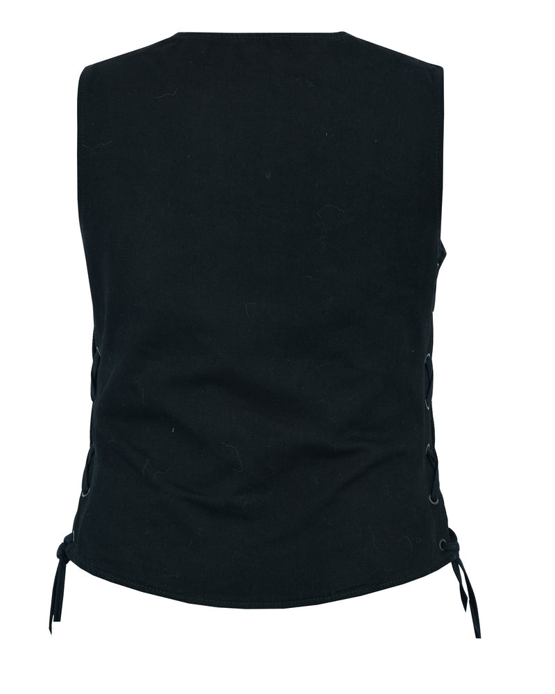 DM  Women's Denim Longer Body ¾ Vest - Side Laces