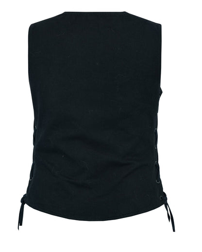 DM  Women's Denim Longer Body ¾ Vest - Side Laces