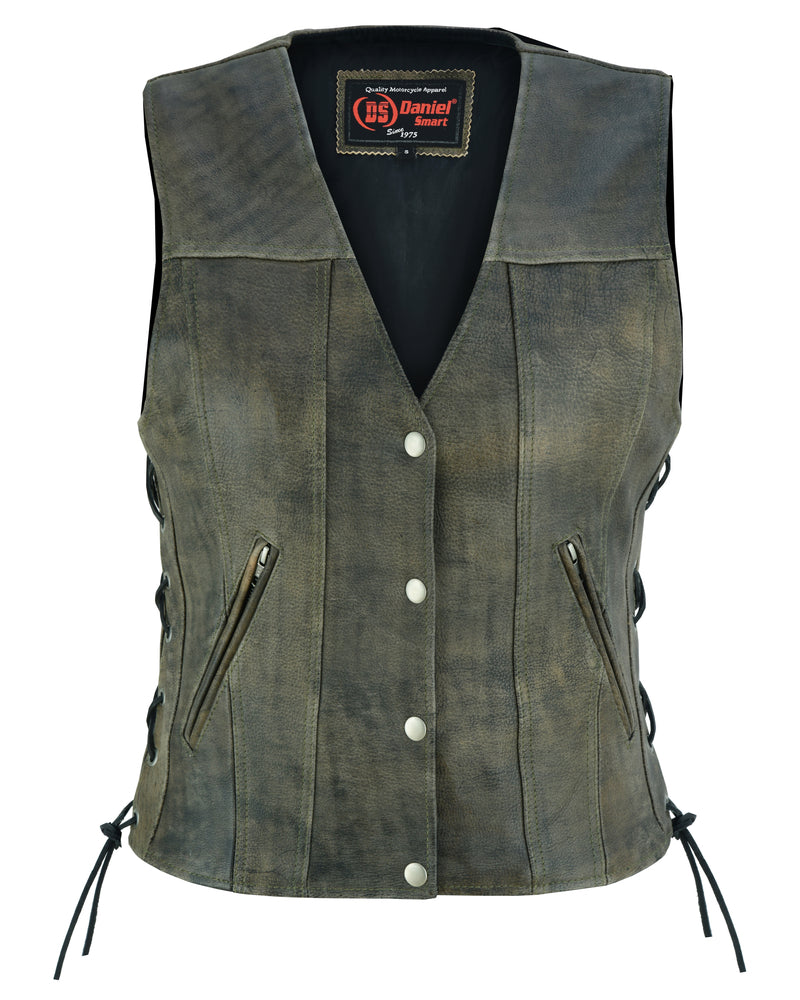 RC Women's Antique Brown Single Back Panel Concealed Carry Vest