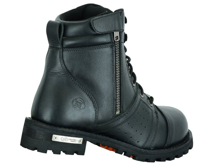 RC Men's 6'' Side Zipper Plain Toe Boot W/Perforation