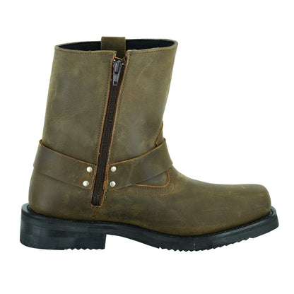 RC Men's Side Zipper Waterproof Boots- Brown