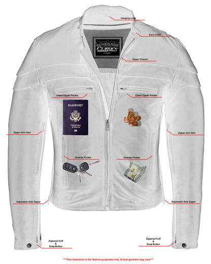 SpeeRCter Black Men’s Leather Motorcycle Jacket