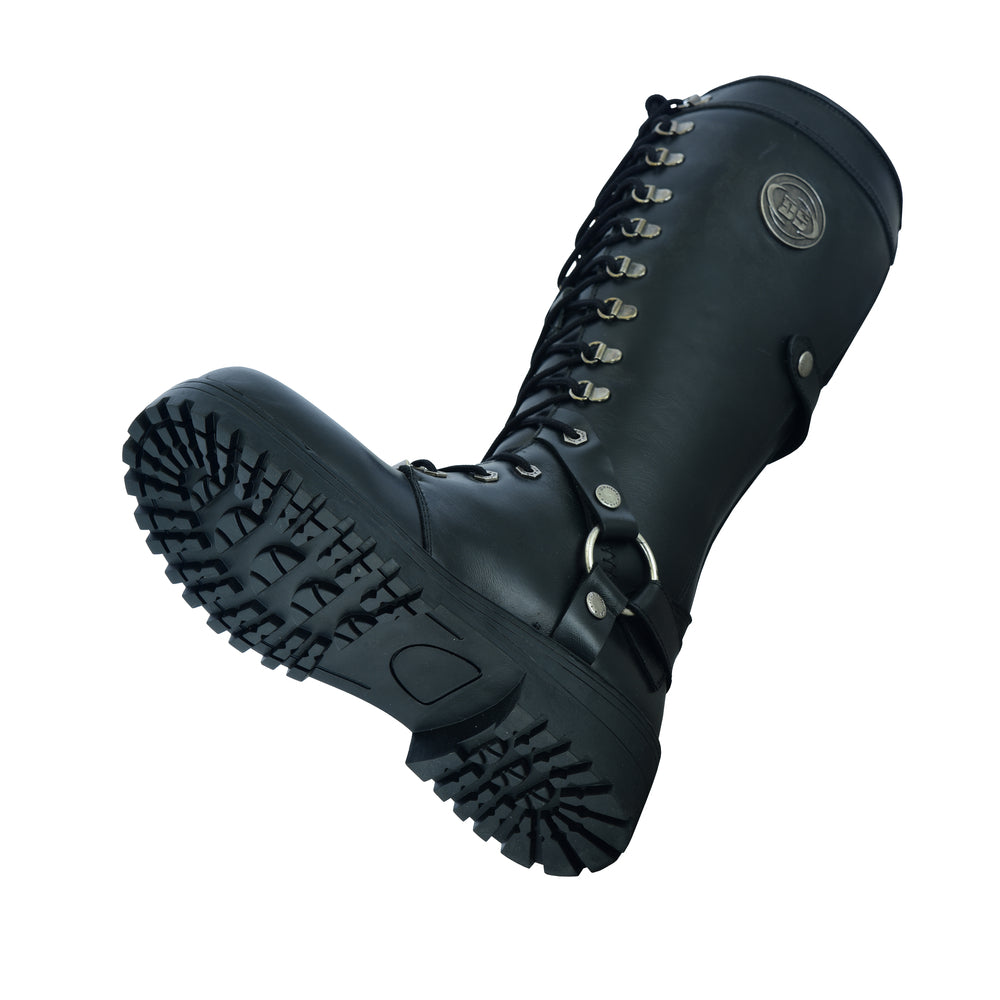 RC Women's 15 Inch Black Leather Stylish Harness Boot