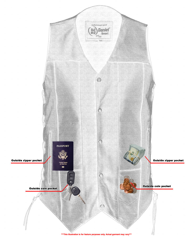 RC Men's Ten Pocket Utility Black Vest - TALL