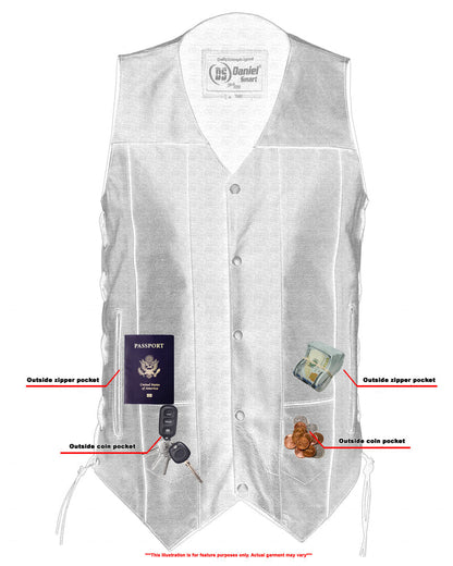 RC Men's Ten Pocket Utility Black Vest - TALL