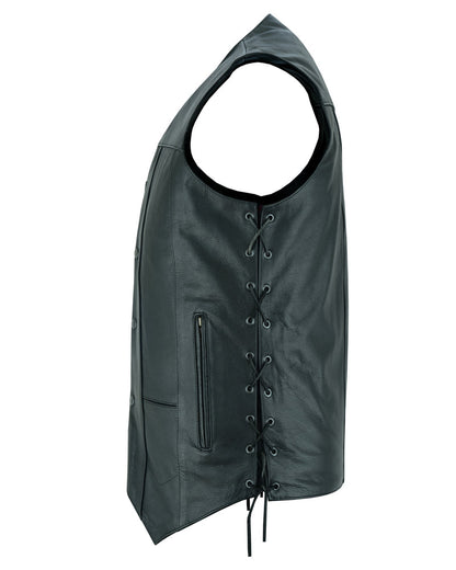 RC Men's Ten Pocket Utility Black Vest - TALL