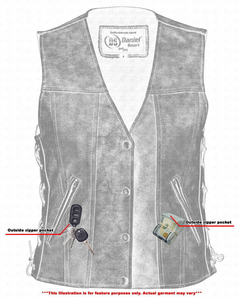 RC Women's Gray Single Back Panel Concealed Carry Vest