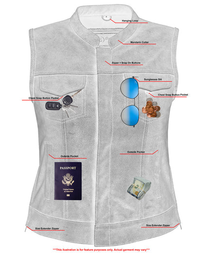 RC  Women's Premium Single Back Panel Concealment Vest - GRAY