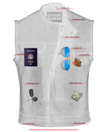 RC Eclipse Black Motorcycle Vest - Hidden Smart Access Pockets & Durable Lining