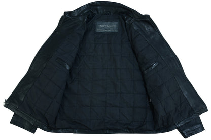 RC Men's Black Drum Dyed New Zealand Lambskin Jacket