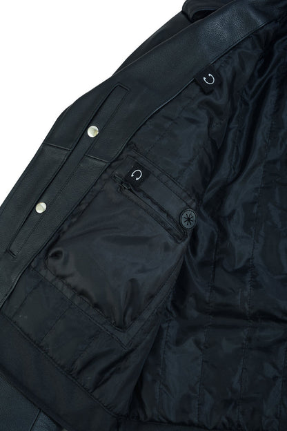 Super Arnold Men’s Black Leather Jacket – Retro Design