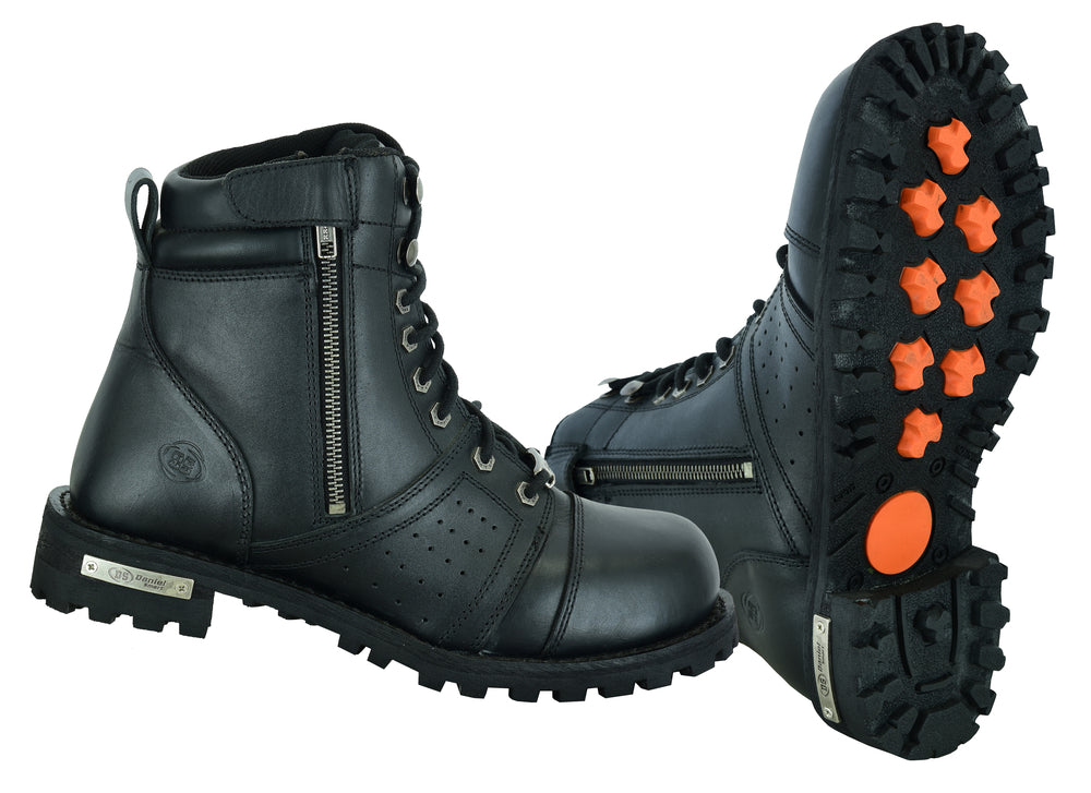 RC Men's 6'' Side Zipper Plain Toe Boot W/Perforation