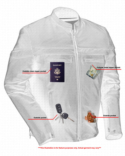 RC Men’s Sporty Lightweight Black Leather Cross Over Jacket