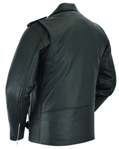 RC Men's Classic Plain Side Police Style M/C Jacket - TALL