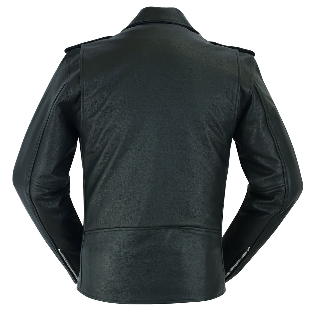 RC Men's Classic Plain Side Police Style M/C Jacket - TALL