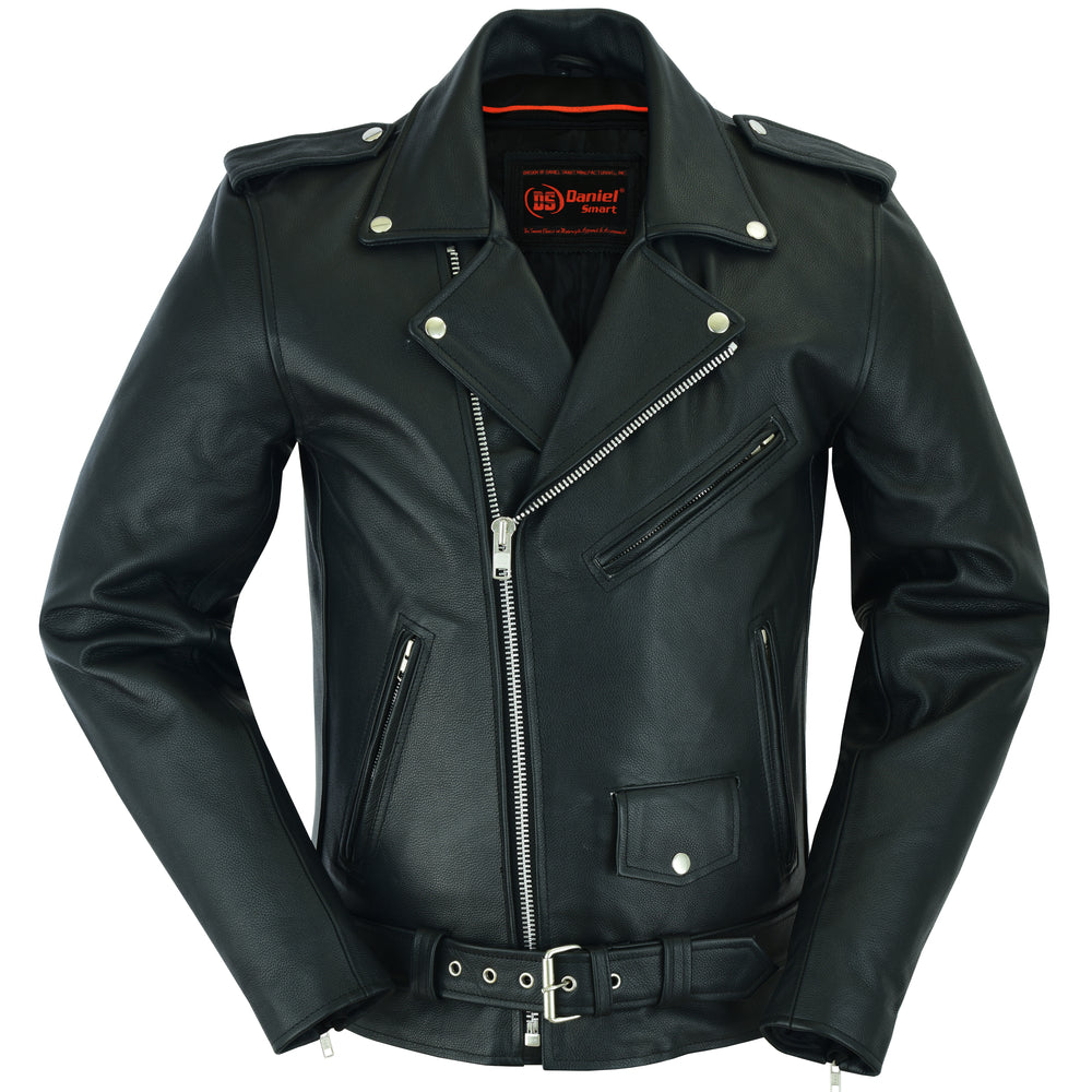 RC Men's Classic Plain Side Police Style M/C Jacket - TALL