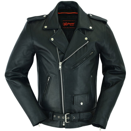 RC Men's Classic Plain Side Police Style M/C Jacket - TALL
