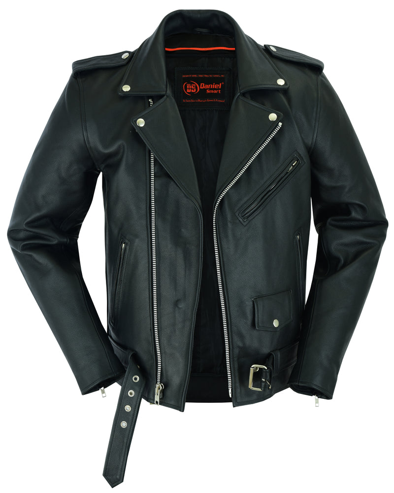 RC Men's Classic Plain Side Police Style M/C Jacket - TALL