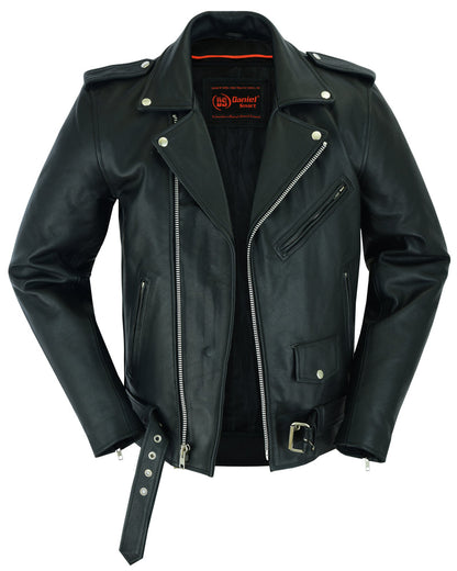 RC Men's Classic Plain Side Police Style M/C Jacket - TALL