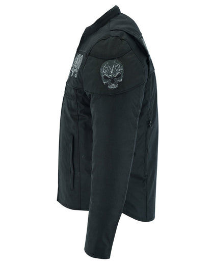 RC Men's Textile Scooter Style Jacket w/ Reflective Skulls