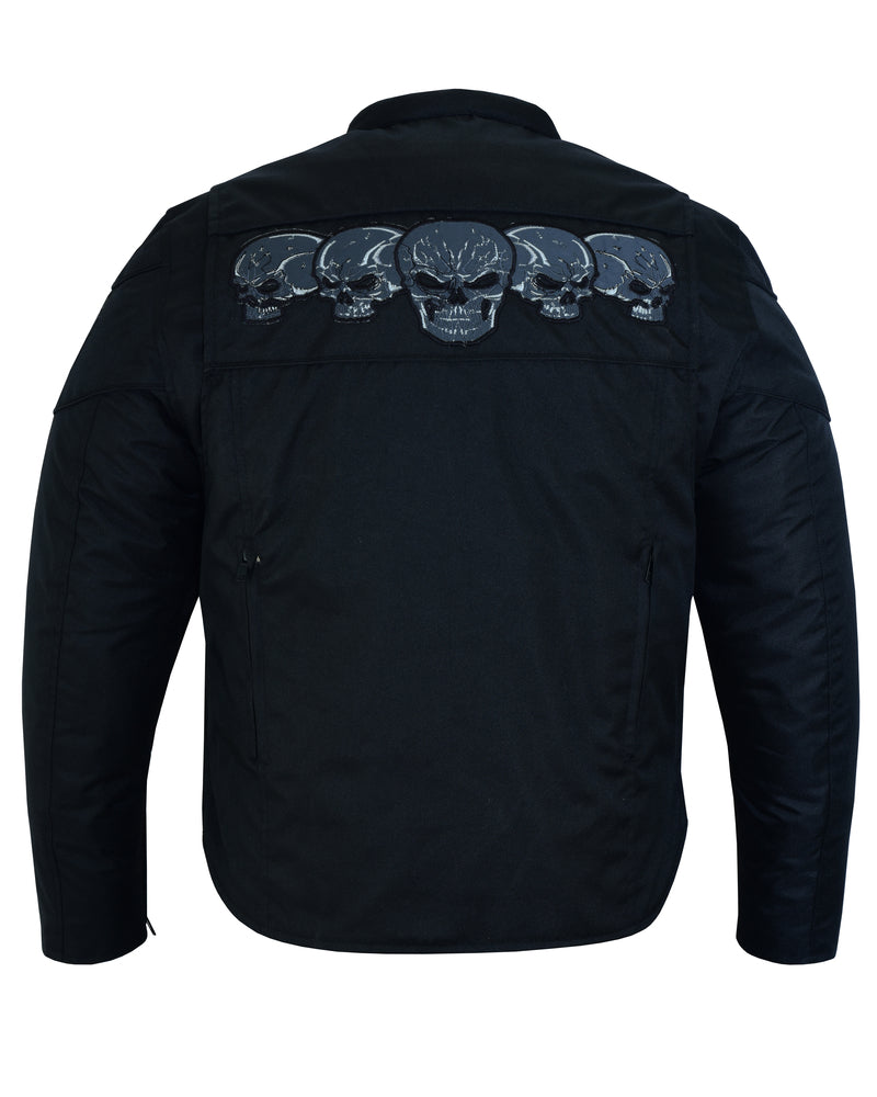 RC Men's Textile Scooter Style Jacket w/ Reflective Skulls
