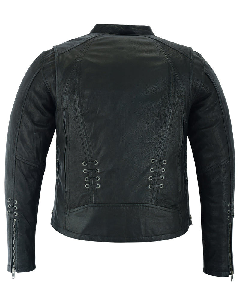 RC Women's Stylish Jacket with Grommet and Lacing Accents