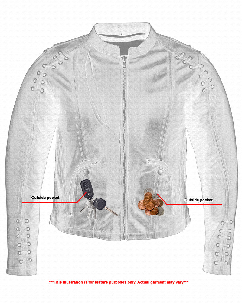 RC Women's Stylish Jacket with Grommet and Lacing Accents